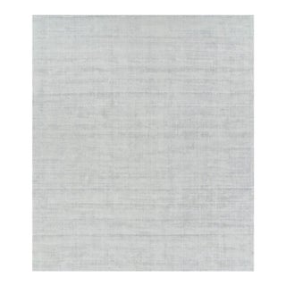 Rug & Kilim’s Oversized Textural Rug in Light Gray and Blue Tones & Striae -13x15 For Sale