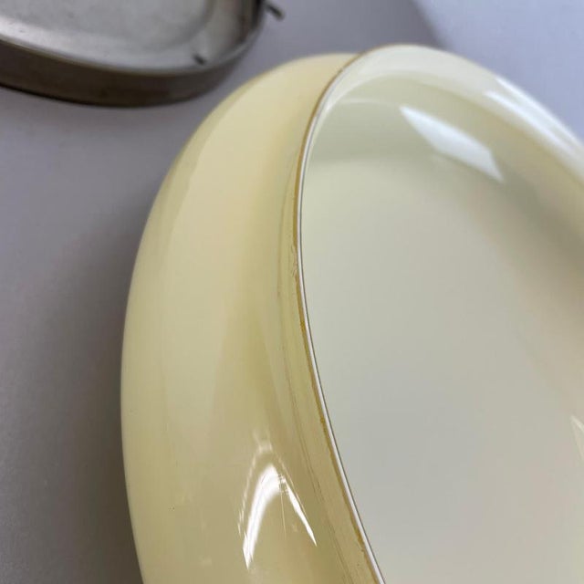Large Modernist Art Deco Metal Plafoniere Flush Mount, France, 1920s For Sale - Image 16 of 18