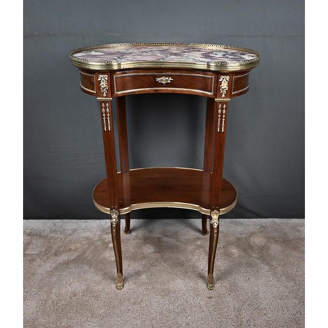 Brown Small Early 20th Century Transitional Mahogany Kidney Table For Sale - Image 8 of 18