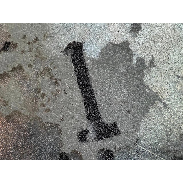 Metal Antique French Hand-Painted Tower Clock Face For Sale - Image 7 of 10