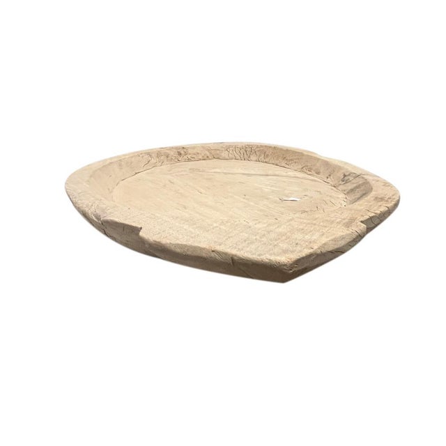 This vintage wood Parat bowl from India was once used to knead bread dough. It is a beautiful rustic piece and can be used...