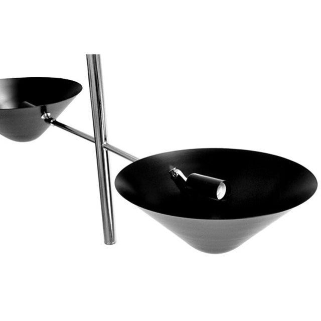 Contemporary Matthew Izzo Home Avalon Black Inverted Shade and Nickel Frame Pendant Light For Sale - Image 3 of 4