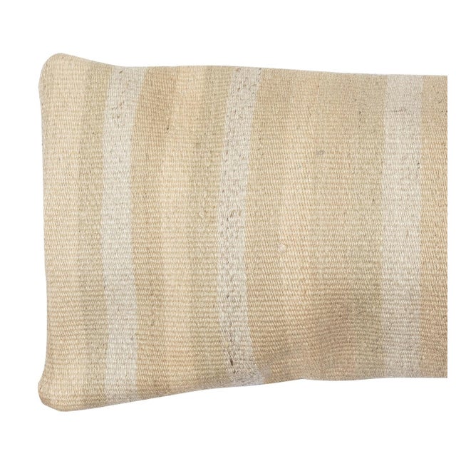 Traditional 14"x28" Vintage Kilim Cushion Cover. Hemp Throw Pillow. Lumbar Pillow Cover For Sale - Image 3 of 4