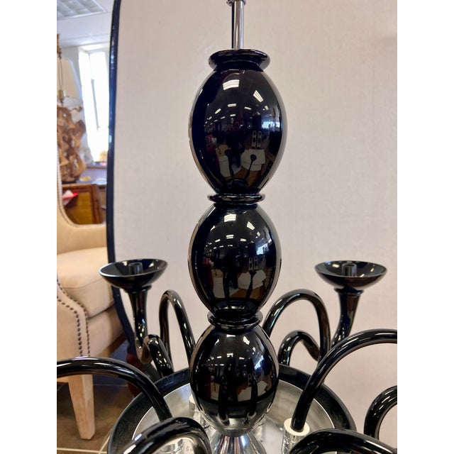 Black Murano Glass Chandelier Made in Italy by VeArt | Chairish