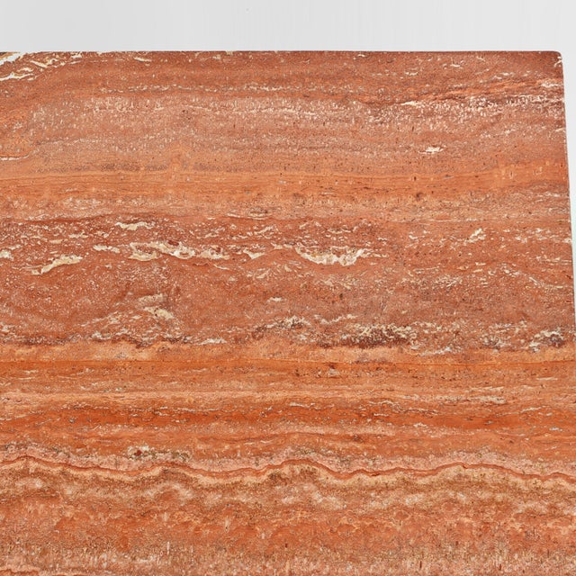 Square Model Colonnato Table in Red Travertine Marble by Mario Bellini for Cassina, 1970s For Sale - Image 17 of 18