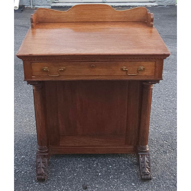 19th Century Victorian Five-Drawer Walnut Davenport Desk For Sale In Washington DC - Image 6 of 11