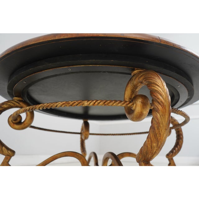 Round Leather Top Metal Base Coffee Table For Sale - Image 13 of 13