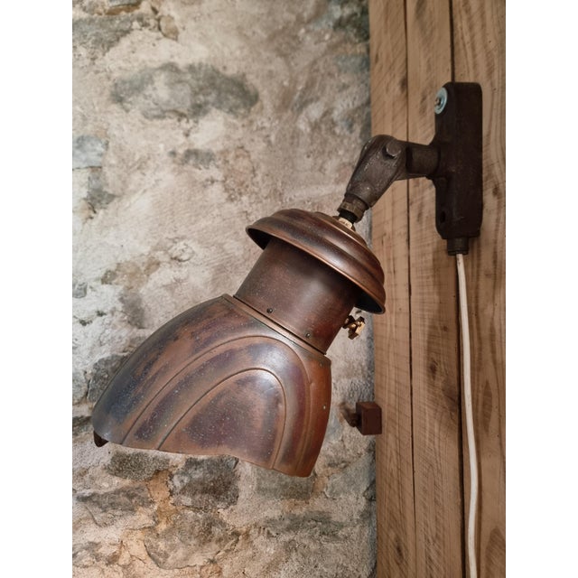 Art Deco Copper Wall Lamp with Prismatic Glass Reflector, 1920s For Sale - Image 14 of 18