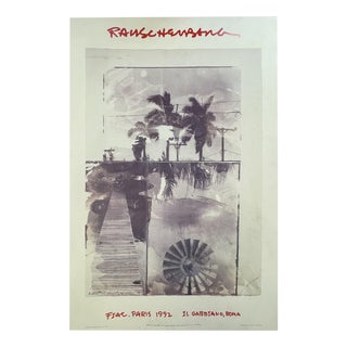Robert Rauschenberg, Paris Exhibition Poster, 1992, Vegetable Dye Water Transfer on Paper For Sale