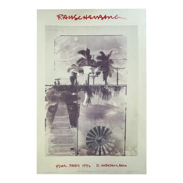 Robert Rauschenberg, Paris Exhibition Poster, 1992, Vegetable Dye Water Transfer on Paper For Sale