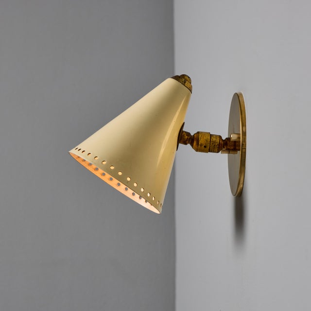 1950s Stilnovo White Perforated Metal Sconce For Sale - Image 12 of 18