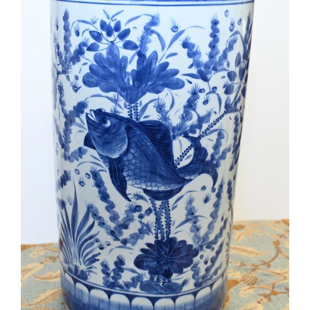 Eye catching single chinese porcelain urn in the ming manner i always refer to these as umbrella stands as they are the...