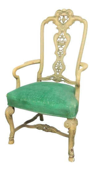 Victorian French Style Carved Throne Chair