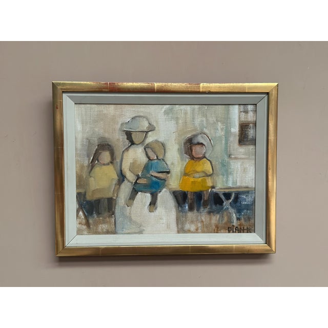 Pia Hesselmark‑Campbell, Familj, 1950s, Oil on Canvas, Framed For Sale - Image 8 of 16
