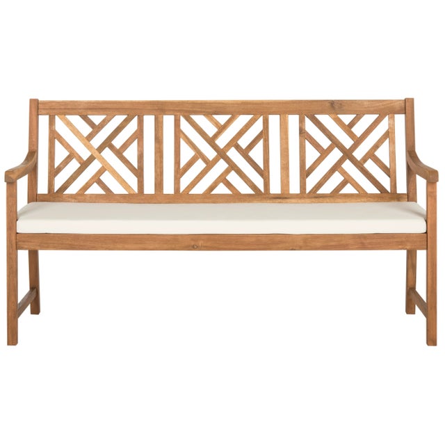 Wood Jack 3 Seat Bench in Natural & Beige For Sale - Image 7 of 7