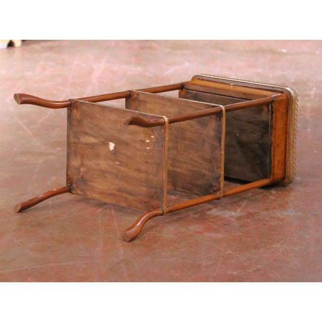 Early 20th C. French Louis XVI Style Walnut Étagère With Inlaid Top and Gallery For Sale - Image 11 of 11