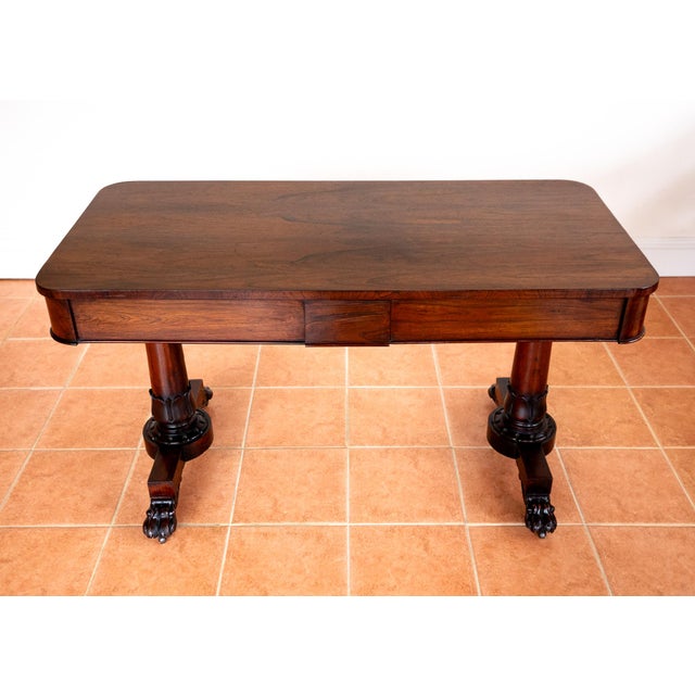 William IV Library Table in Rosewood and Mahogany, England, 1830s For Sale - Image 16 of 18
