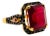 Bochic “Orient” Vintage Ruby & Diamond Cocktail Ring 18K Gold & Silver For Sale