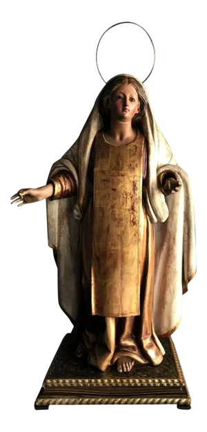 Antique Spanish Colonial Statue Santo Madonna