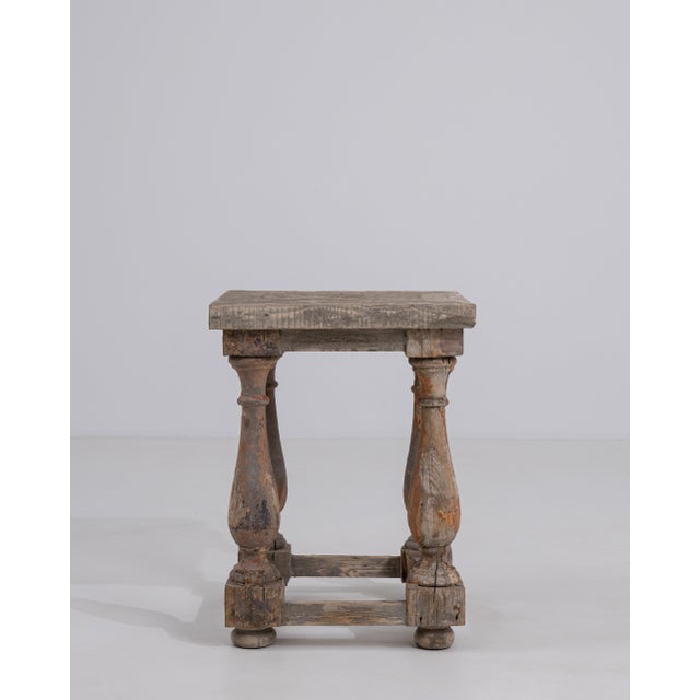 Mid 20th Century 20th Century French Pedestal Side Table With Turned Legs France Mid 20th Century For Sale - Image 5 of 13