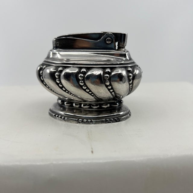 Mid-Century American Silver Plate Art Deco Crown Table Lighter by Ronson For Sale - Image 10 of 12