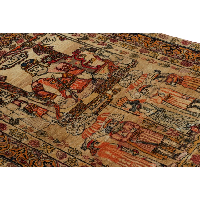 Made with hand-knotted wool circa 1910-1920, this 4x6 antique Persian rug of Malayer provenance is an exciting new...