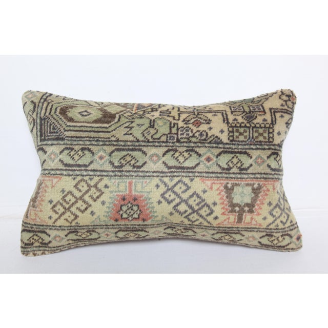 Hand Knotted Wool Lumbar Cushion Cover - 12'' X 20'' For Sale - Image 4 of 9