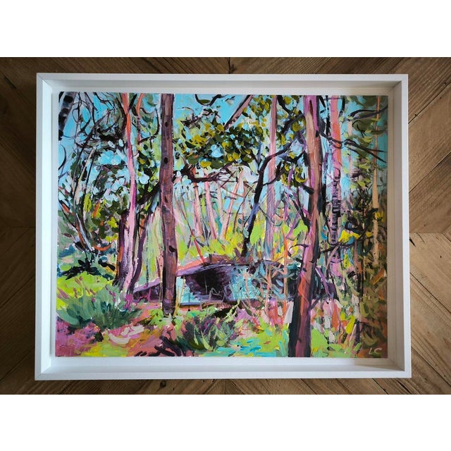 Wood Linda Clerget, Meet in the Forest, Acrylic, Framed For Sale - Image 7 of 12