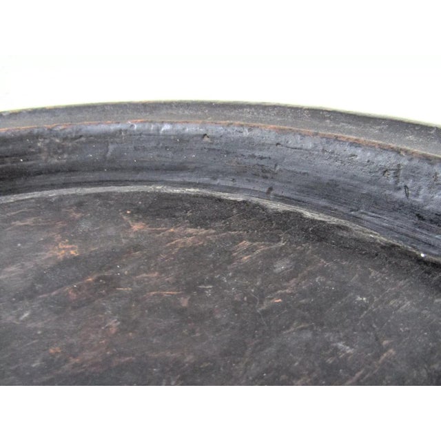 Antique Circa 1890's Turned Wood Round Pedestal Balinese Offering Tray For Sale - Image 4 of 10