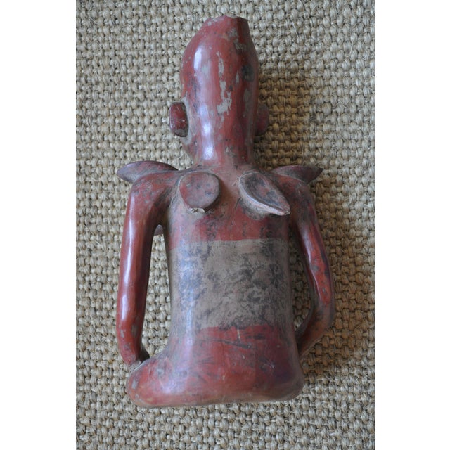 Figurative Large Vintage Pre Columbian Colima Style Seated Terracotta Figure For Sale - Image 3 of 9