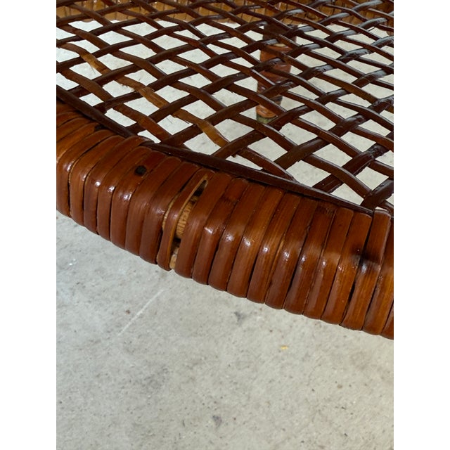 Early 20th Century Early 20th Century French Woven Rattan Two-Tier Side Table For Sale - Image 5 of 12