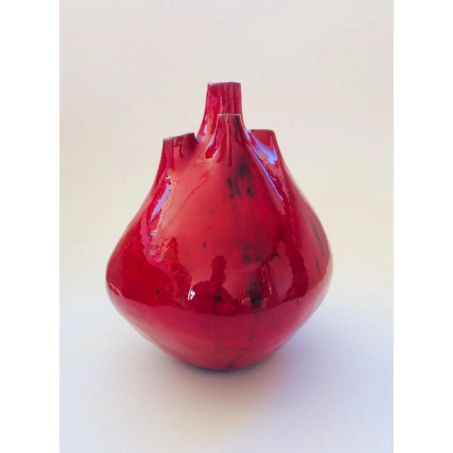 Mid-Century Modern Belgian Pottery Spout Vase by Hugria, 1960s For Sale - Image 3 of 13