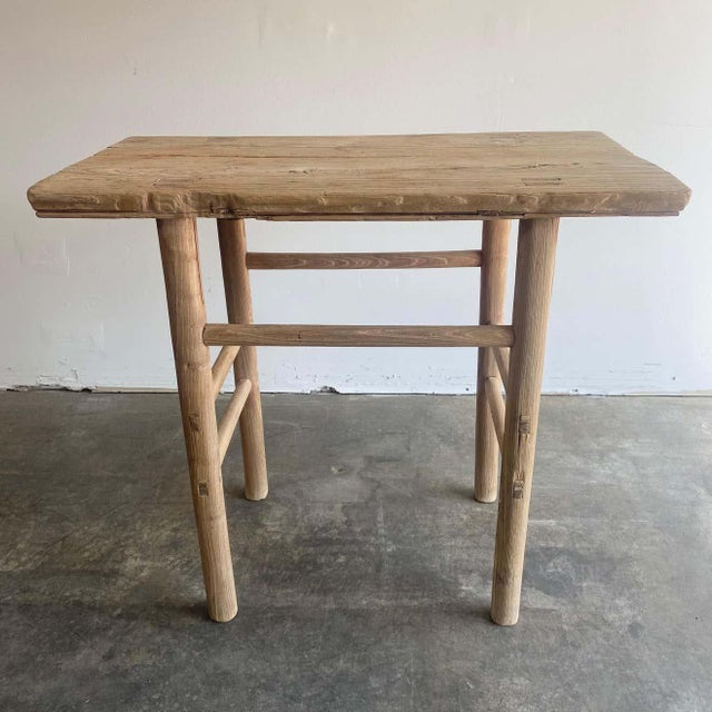 Mid-Century Modern Vintage Elm Wood Console Table For Sale - Image 3 of 7