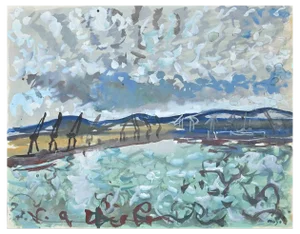 Antoine Mayo, Seascape, Watercolor, 1950s