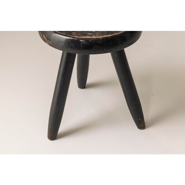 Vintage French High Berger Stool by Charlotte Perriand, 1950s For Sale - Image 12 of 16