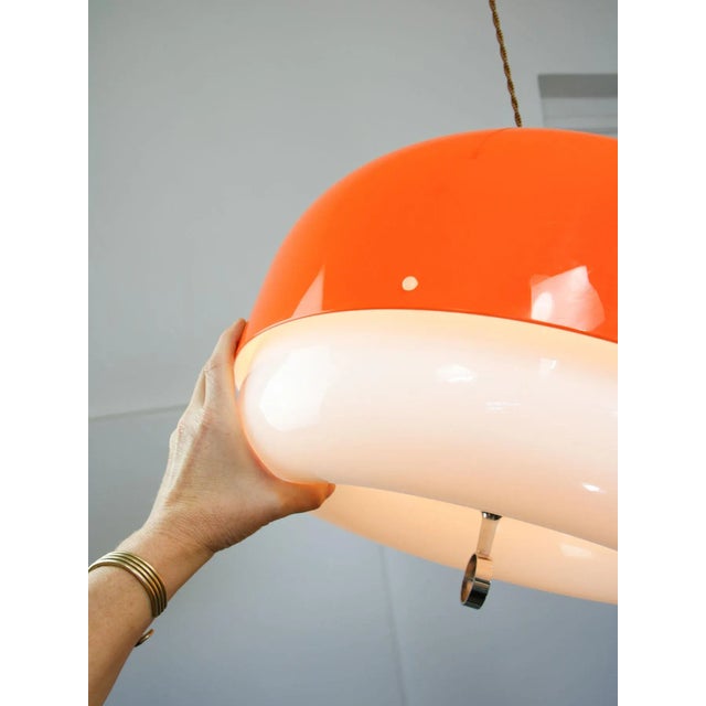 Rare Large Medusa Pendant Lamp in Orange from Guzzini, 1970s For Sale - Image 10 of 18