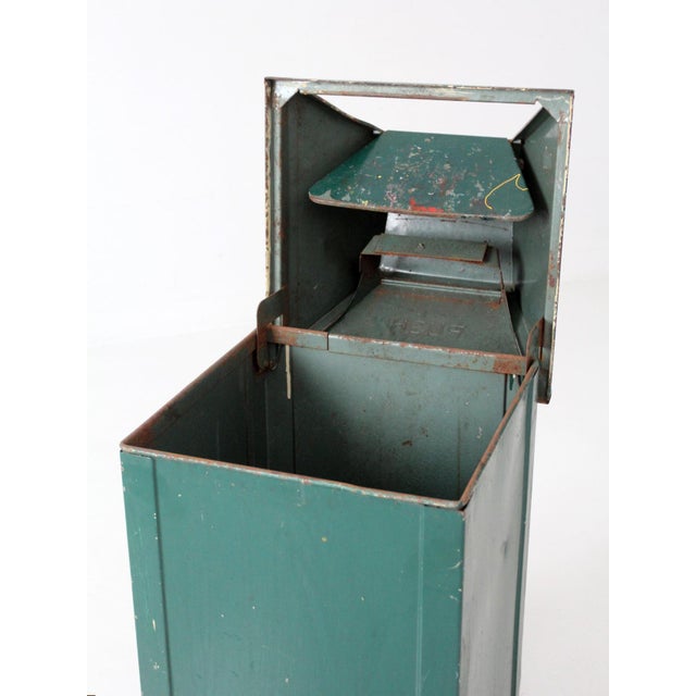 Mid Century Industrial Waste Bin For Sale - Image 9 of 18