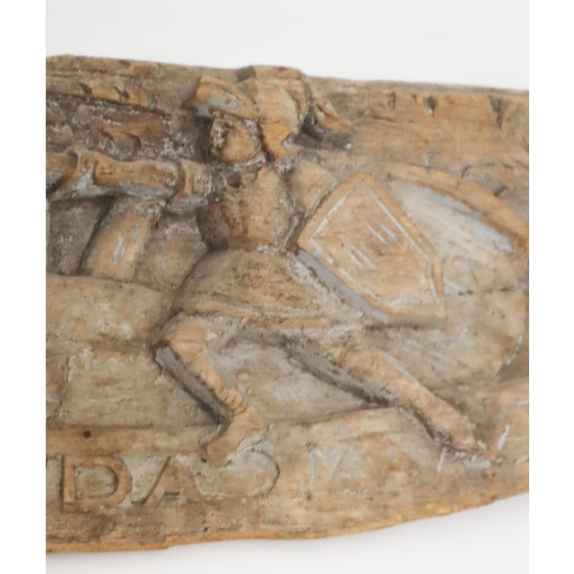 End of a Sicilian Horse-Drawn Carriage with Fighting Teeth Half-Relief, 1850, in Good conditions. Designed before 1890