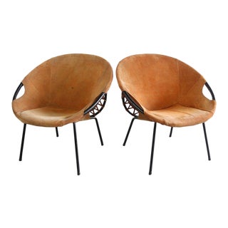 1960s Vintage Lusch Erzeugnis Circle "Balloon" Armchairs- A Pair For Sale