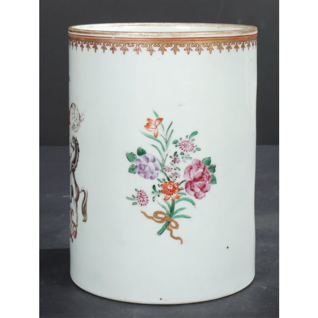18th Century Very Large Antique 18th Century Chinese Export Porcelain Armorial Tankard Mug With the Coat of Arms of the Duke of Norfolk For Sale - Image 5 of 8