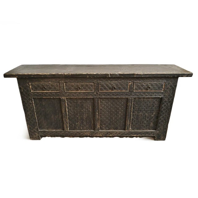 Black Carved Jilang Sideboard For Sale - Image 4 of 9