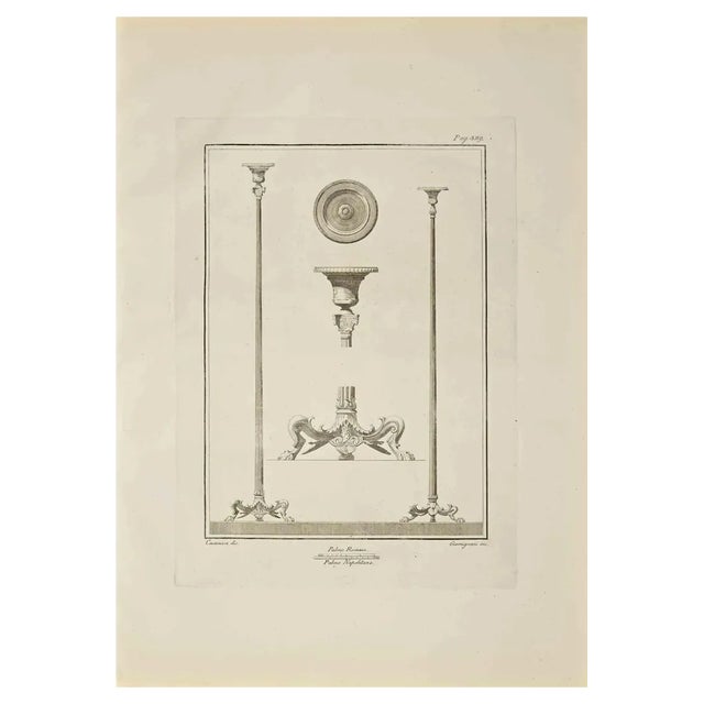 Giacomo Casanova, Ancient Roman Decorations, Etching, 18th Century For Sale