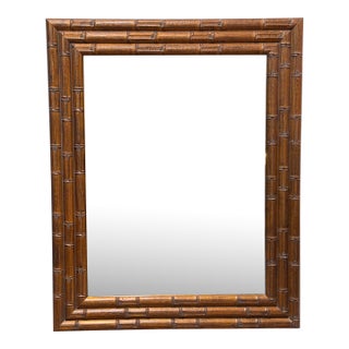 Windsor Art & Mirror Company Bronze Bamboo Reed Wall Mirror For Sale