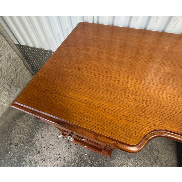 Wood Lexington Victorian Manor Oak Vanity With Mirror For Sale - Image 7 of 10