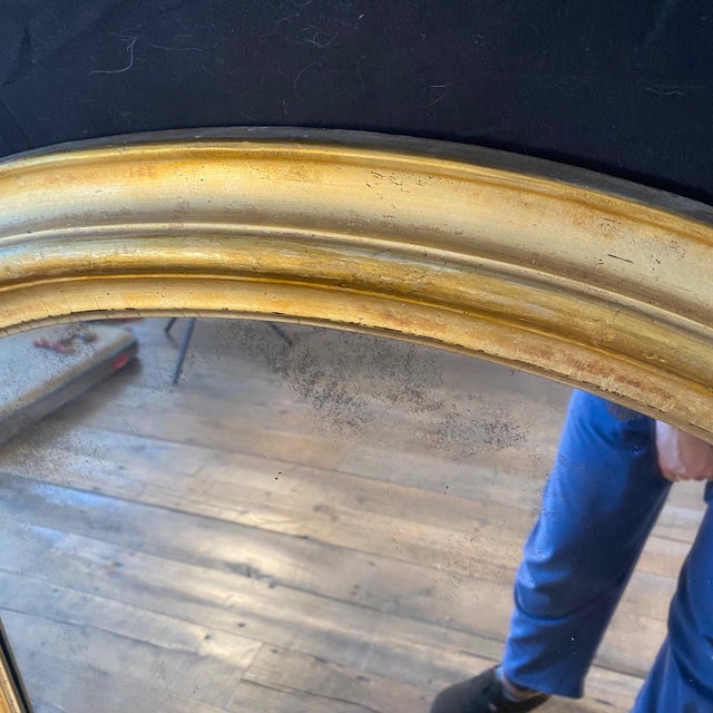 Mid 19th Century 19th Century French Louis Philippe Style Gold Gilt Mirror With Arched Top For Sale - Image 5 of 9