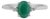 Everyday Oval Emerald Gemstone and Diamond Ring in Sterling Silver, Size 6 For Sale