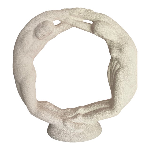 Large Organic Love Sculptural Plaster Art Object in the Style of Coral, White For Sale