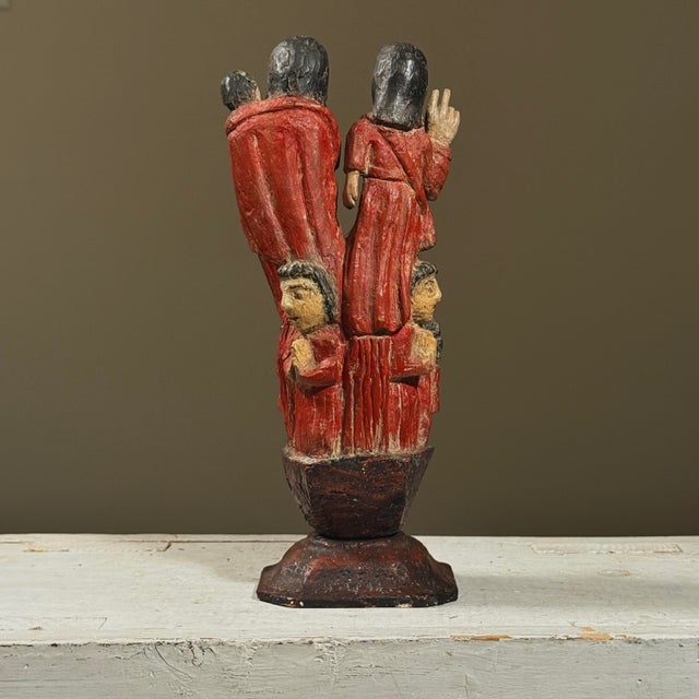 Antique 19th Century Hand Carved Folk Art Santos Sculpture For Sale - Image 9 of 9