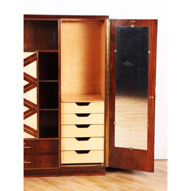 1940s 1940s Paolo Buffa Italian Rosewood and Parchment Cabinet For Sale - Image 5 of 9