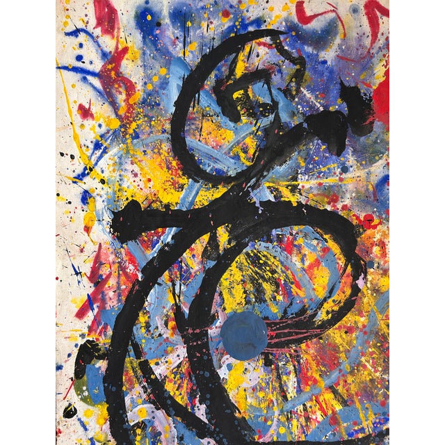 Mid-Century Modern Large Double-Sided Abstract Expressionist Painting Signed Hendrik Grise For Sale - Image 3 of 8
